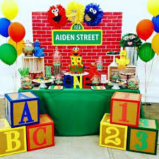 First Birthday Inspiration Sesame Street Theme Party Sesame Street Birthday Party Sesame Street Birthday Party Ideas Boy Sesame Street Birthday