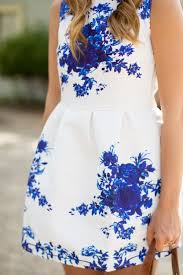 Blue And White Floral Dress Fashion Dress Up White Floral Dress