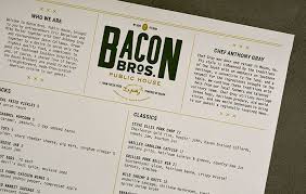 Green Olive Media Bacon Bros Public House Restaurant Menu Design Menu Design Public House