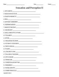 Sensation And Perception Ii Vocabulary Word Scramble For A Psychology Class Science Vocabulary Vocabulary Words Science Student
