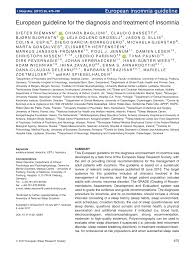 Pdf European Guideline For The Diagnosis And Treatment Of Insomnia