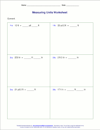 Customary Measuring Units Worksheets