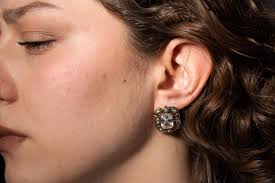 Bronze Art Deco Women Earrings, Queen Style Earrings, Women Gift Earrings  Vintage, Shiny, Unique Women Earrings, Gift for Her