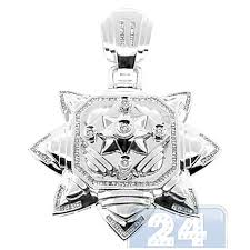 14k gold diamond hamsa pendant 66392. Mens Diamond 8 Point Lakshmi Star Pendant 14k White Gold 1 21ct