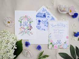 Hand Painted Custom Wedding Invitation Suite Watercolor Etsy In 2021 Custom Wedding Invitations Wedding Invitations Custom Wedding