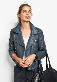 Hush Onyx Leather Jacket Blue Grey Actually A Soft Summer Colour Casual Chic Summer Casual Chic Casual Chic Style