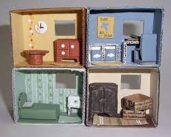 超簡単 ミニチュアの作り方 ダンボールでミニハウス ミニチュア ドールハウス ミニハウス ミニチュアハウス