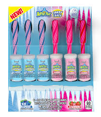 Bazooka 6pc Box Set Baby Bottle Pop Candy Canes W Powder Holiday Christmas Blue Raspberry Strawberry Walmart Com
