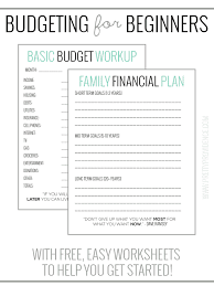 Free sample financial budget worksheet. Basic Budgeting With Free Worksheets To Get You Started
