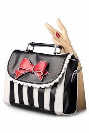 Black And White Striped Purse With Red Bow Girly Black White Striped Red Bow Handbag Shoulder Bag Women Bags Shoulder Bag