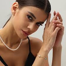 XYJZXY Gold Tiny Pearl Bracelet 18K Gold Plated Baroque Freshwater Pearl  Bracelet for Women Girls Cubic Zirconia Adjustable Bracelet Dainty Gold ...