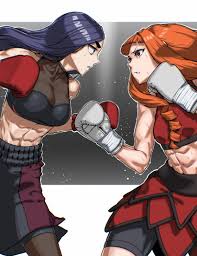 Rule 34 - Abs Athletic Athletic Female Attack Boxing Boxing Gloves Catfight  Muscular Female Rggr Staredown | 12380356
