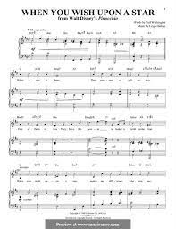When you wish upon a star is the signature song written by leigh harline and ned washington for walt disney's 1940 adaptation of pinocchio. When You Wish Upon A Star From Disney S Pinocchio Von L Harline Auf Musicaneo