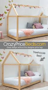 Treehouse House Style Natural Pine Wooden Kids Bed Frame Single House Frame Bed Kids Bed Frames House Beds For Kids