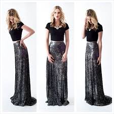 Sequin Skirt Beautiful Silver Black Satin And Sequin Skirt Floor Length Skirt Sequin Skirt Satin Skirt Floor Length Skirt