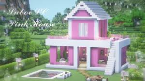 ⛏️ minecraft easy build tutorial :: Cute Pink House In Minecraft Modern Pink Castle Kawaii World House Build Tutorial Casa Rosa Youtube