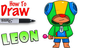 Leon flicks his wrist and fires four spinner blades. How To Draw Leon Brawl Stars Youtube