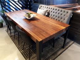 table st irenee noyer grade b pattes equerres chaises harrison banquette meridian b 641 surmesure lusine rustic dining table rustic dining table
