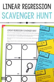 Students Will Use Technology To Calculate A Line Of Best Fit Using The Linear Regression Scavenge Linear Regression Math Addition Worksheets Algebra Worksheets
