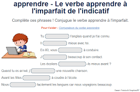 Pour seulement 13,90 € un fichier que vous avez le droit de. Exercice De Conjugaison Le Verbe Apprendre A L Imparfait Verbe Apprendre Exercices Conjugaison Exercice De Francais Cm1