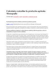 Contributiile platite de angajator si angajat. Calculatia Costurilor La Productia Agricola Studocu
