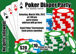 Pin By June Turek Cedillo On Baby Showers Diaper Parties Poker Party Invitation Poker Party