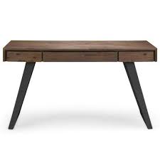 Midway Solid Acacia Wood Desk Color Rustic Natural Aged Brown Acacia Wood Desk Solid Wood Storage Wood Desk