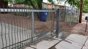 I'm pretty sure i'd have an easier time bending 3/4. Ocotillo Style Fence Driveway Gate Made With Rebars Ready For Automation Youtube