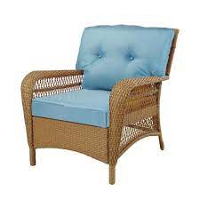 Product title better homes & gardens solid grey 42 x 24 in. Hampton Bay Charlottetown Washed Blue Outdoor Chair Replacement Cushion 89 65601 The Home Depot