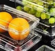 OEM Clear Plastic Hinged Take Out Punnet Containers Disposable Fresh Fruits  Clamshell Box for Grape Strawberry