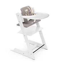 Chaise haute évolutive tripp trapp. Amazon Com Tripp Trapp High Chair And Cushion With Stokke Tray White With Icon Grey Adjustable Convertible All In One High Chair For Babies Toddlers Baby