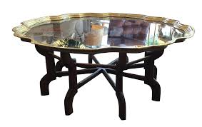 Vintage Moroccan Style Brass And Wood Coffee Table On Chairish Com Coffee Table Morrocan Coffee Table Coffee Table Furniture