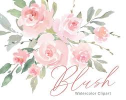 Download Pink Watercolor Floral Clipart Free Commercial Use Blush Light Etsy