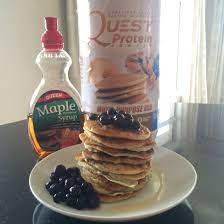 Blueberry Protein Pancakes 1 X Scoop Quest Multi Purpose Protein Powder 1 3 Cup Oats Whizzed Up Quest Protein Recipes Baking Mix Recipes Protein Bar Recipes