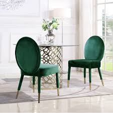 These dining chairs will add modern elegance to any dining room. Chic Home Jerett Velvet Dining Chair Oval Back Set Of 2 Overstock 22897384