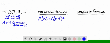\displaystyle n n into the formula. Solved Write A Recursive Formula And An Explicit