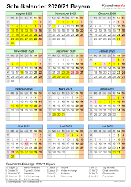 Ferienkalender in verschiedenen ansichten verfügbar. Schulkalender 2020 2021 Bayern Fur Pdf