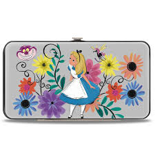 Alice in wonderland 4 quotes online. Hinged Wallet Alice Pose Cheshire Cat Face Flowers Of Wonderland F Buckle Down