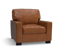 Turner Square Arm Leather Armchair 1 599 Leather Armchair Armchair Small Armchair