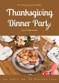 If food isn't part of the gathering, or if the toast is happening during cocktail hour versus the dinner hour, be sure everyone has a drink to toast with (ginger ale or something else that's bubbly makes it special for kiddos; Online Thanksgiving Dinner Party Invitation Template Fotor Design Maker