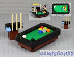 Lego Pool Snooker Billiards Table Cue Stick Black Brown Minifigure Furniture Ebay Lego Furniture Lego Design Lego Creative