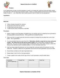 Natural Selection In Goldfish Scientific Method Lab Scientific Method Scientific Method Lab Natural Selection