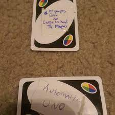 It's marketed for ages seven and up, but the rules are easily adaptable for little ones. Uno You May Think An Automatic Uno Custom Wild Card Is A Great Idea Until It S Used On You Photo Tysonlsg03 Facebook