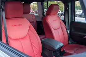 Katzkin Leather Jeep Wrangler Jk Seats Red With Rubicon Logo 945 Jeep Wrangler Rubicon Jeep Wrangler Interior Jeep Wrangler Seats
