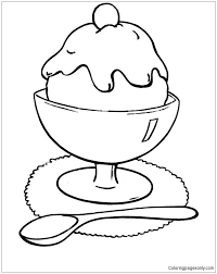 Share our free coloring pages with friends and family. Ice Cream Sundae 1 Coloring Pages Desserts Coloring Pages Coloring Pages For Kids And Adults