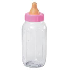 Plastic Pink Baby Bottle Bank Girl Baby Shower Decorations