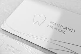 Maybe you would like to learn more about one of these? Fancy White Laser Engraved Dentist Business Card Design Mainland Dental