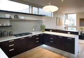 Thick Stainless Steel Open Shelving In A Modern Kitchen Decoist Modern Kitchen Open Latest Kitchen Designs Modern Kitchen