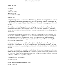 Sample Cover Letter And Resume For A Teacher