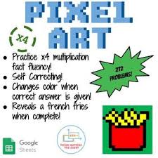 4x Multiplication Pixel Art Digital Practice For Math Facts With Secret Reveal Learning Multiplication Facts Math Facts Math Fact Fluency
